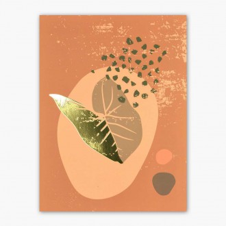 Abstract plants 4 3D Real Gold Poster