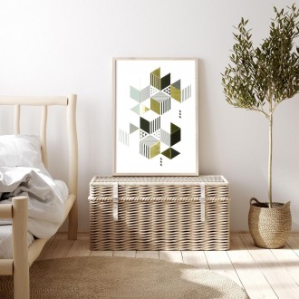 Abstract geometric shapes 3D Real Gold Poster