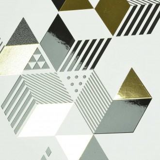 Abstract geometric shapes 3D Real Gold Poster