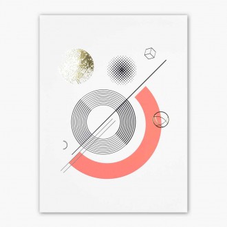 Abstract geometric shapes 2 3D Real Gold Poster