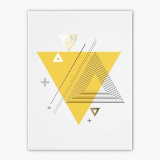 Abstract geometric shapes 3 3D Real Gold Poster