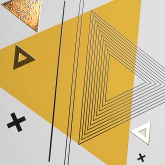 Abstract geometric shapes 3 3D Real Gold Poster
