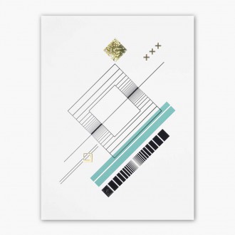 Abstract geometric shapes 4 3D Real Gold Poster