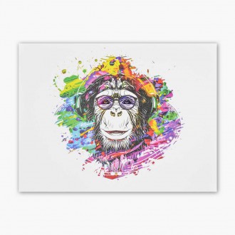 Abstract monkey face 3D Poster