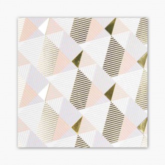 Abstract triangle geometry 3D Real Gold Poster