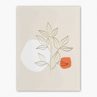 Abstract hand drawn flowers 5 3D Real Gold Poster