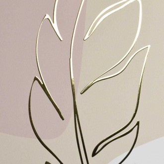 Abstract hand drawn feather 3D Real Gold Poster