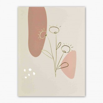 Abstract hand drawn flowers 7 3D Real Gold Poster