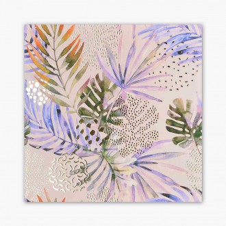 Abstract palm leaves 3D Real Gold Poster