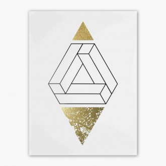 Abstract geometric shapes 8 3D Real Gold Poster