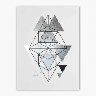 Abstract geometric shapes 9 3D Real Silver Poster