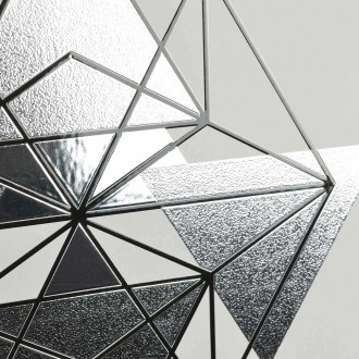 Abstract geometric shapes 9 3D Real Silver Poster
