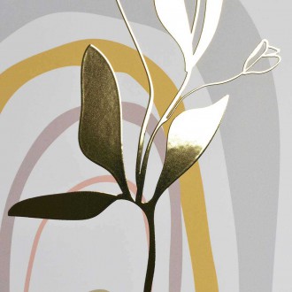 Abstract minimalist line art 3D Real Gold Poster