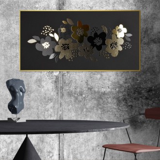 Abstract floral pattern 2 3D Gold Poster
