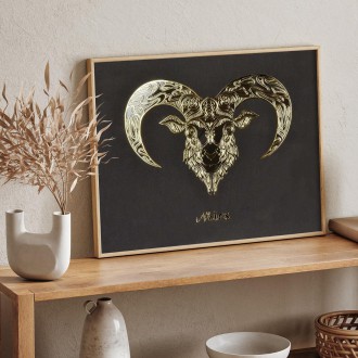 Sign of the Zodiac Aries 3D Real Gold Poster