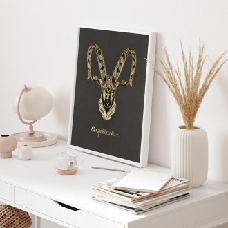 Sign of the Zodiac Capricorn 3D Real Gold Poster