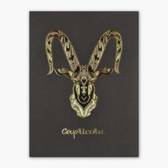 Sign of the Zodiac Capricorn 3D Real Gold Poster
