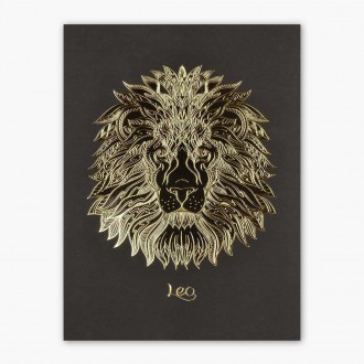 Sign of the Zodiac Leo 3D Real Gold Poster