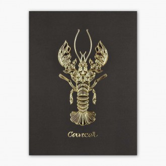 Sign of the Zodiac Cancer 3D Real Gold Poster