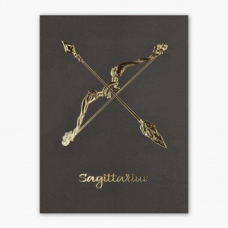 Sign of the Zodiac Sagittarius 3D Real Gold Poster