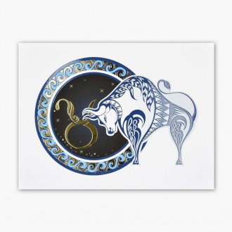 Sign of the Zodiac 2 Taurus 3D Real Gold Poster