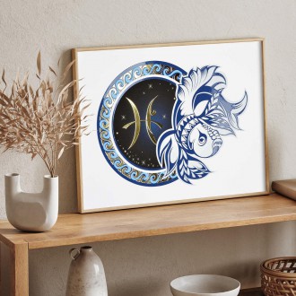 Sign of the Zodiac 2 Pisces 3D Real Gold Poster