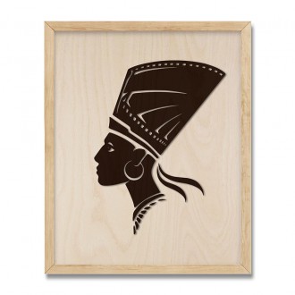 Wooden 3D wall art Nefertiti