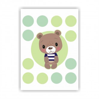 Teddy bear and dots