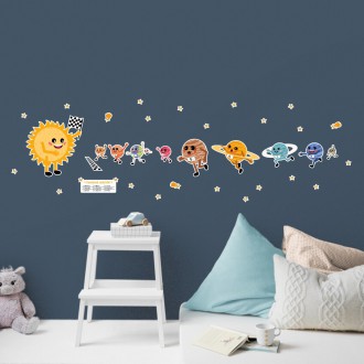 Children´s educational stickers Solar system Race