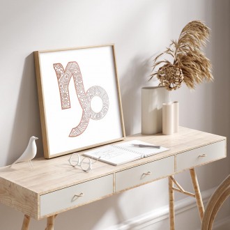 Capricorn 3D Real Rose Gold Poster