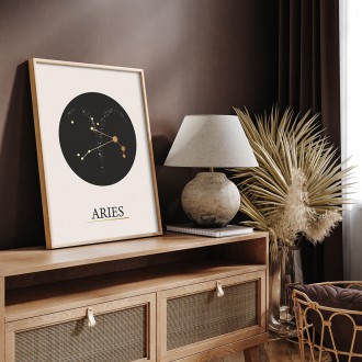 Aries beige 3D Real Gold Poster