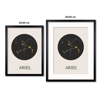 Aries beige 3D Real Gold Poster