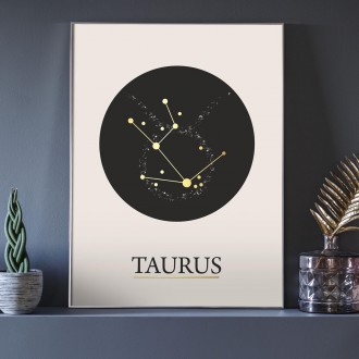 Taurus beige 3D Real Gold Poster