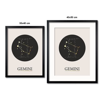 Gemini beige 3D Real Gold Poster