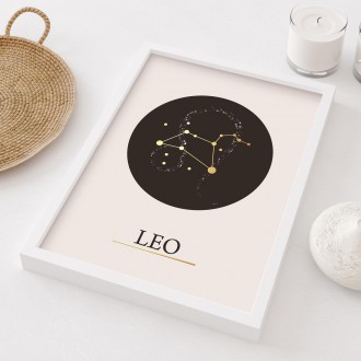 Leo beige 3D Real Gold Poster