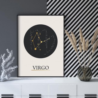 Virgo beige 3D Real Gold Poster