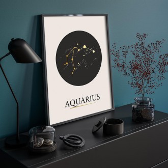 Aquarius beige 3D Real Gold Poster