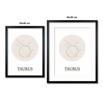 Taurus white 3D Real Gold Poster