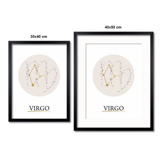 Virgo white 3D Real Gold Poster