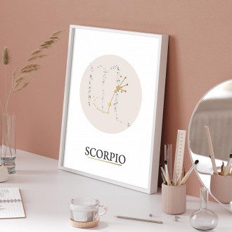 Scorpio white 3D Real Gold Poster