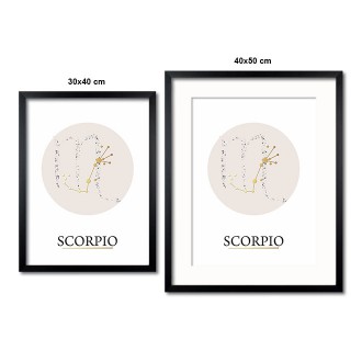 Scorpio white 3D Real Gold Poster
