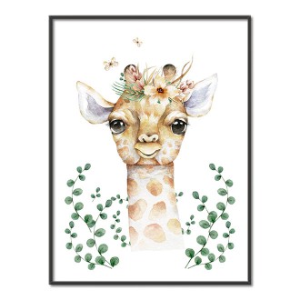 Curious giraffe kids Poster