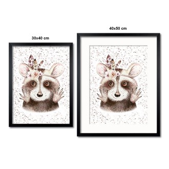 Cute raccoon kids Poster