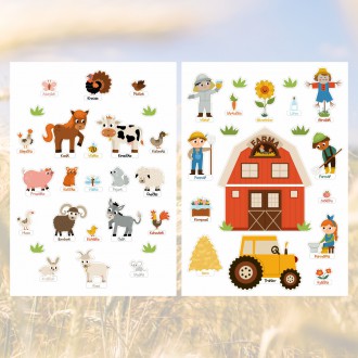 Children´s educational stickers Farm animals