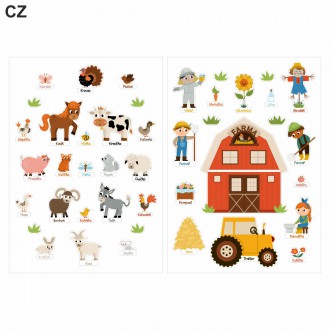 Children´s educational stickers Farm animals