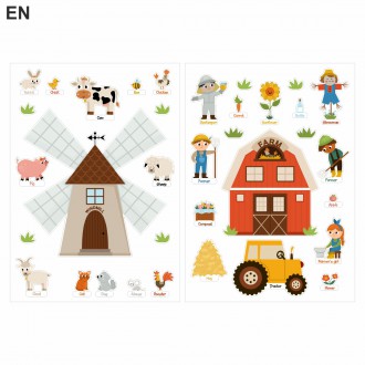 Children´s educational stickers Farm animals 2