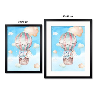 Animals in a balloon kids Poster