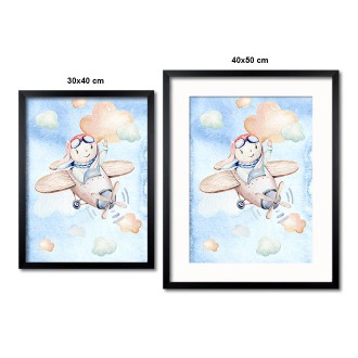 A boy and an airplane kids Poster