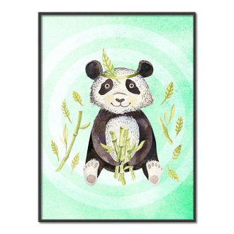 Watercolor panda kids Poster