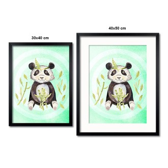 Watercolor panda kids Poster